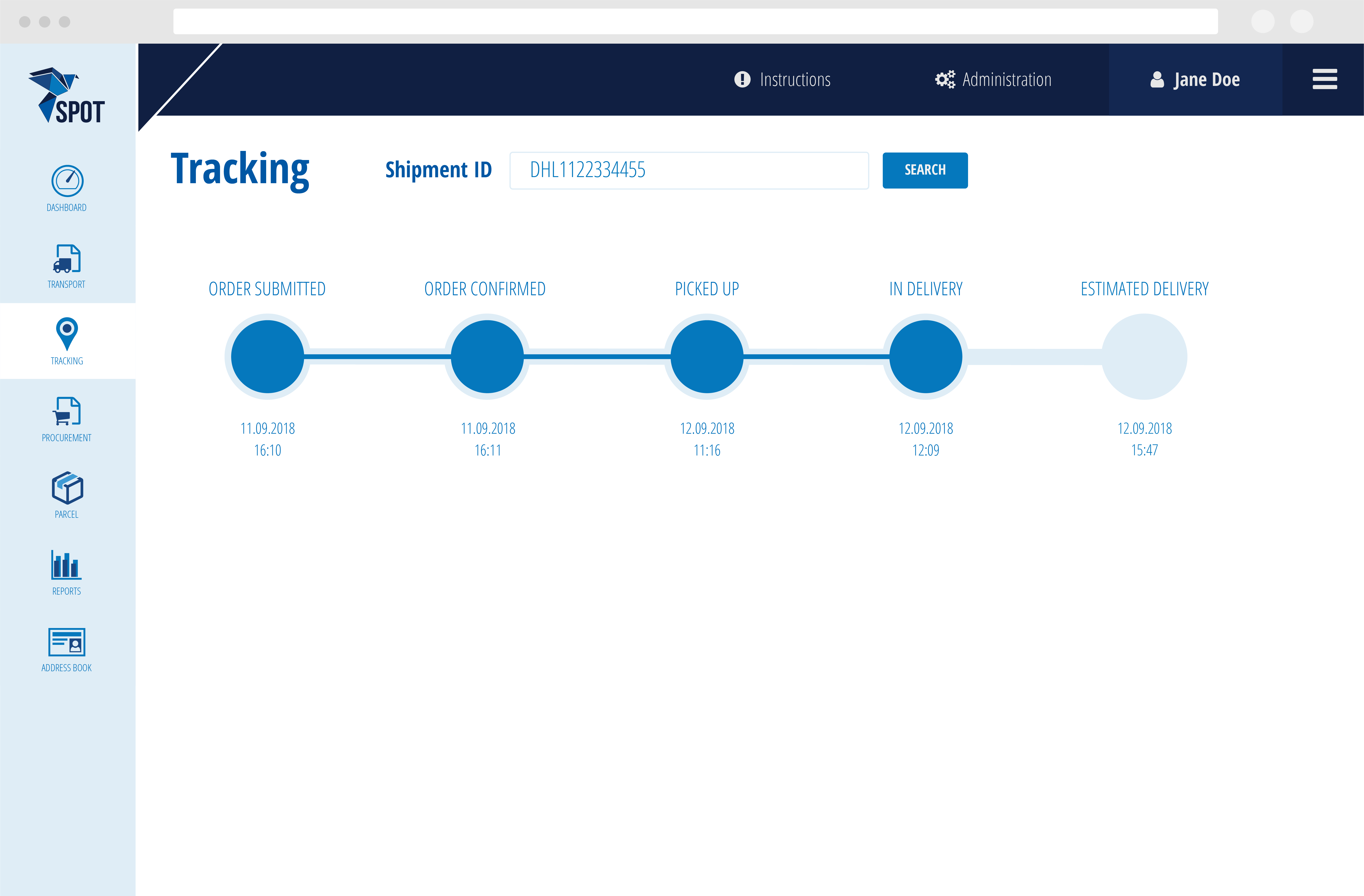 Tracking parcel